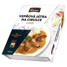 Hamé Vepřová játra na cibulce s rýží 450g