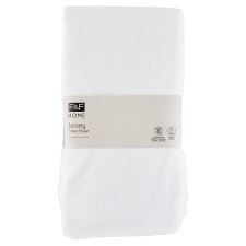 F&F Home Easy Care Jersey Fitted Sheet White 160 x 200 x 25 cm