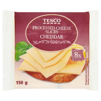 Tesco Sýr tavený plátkový Čedar 8 x 18,75g