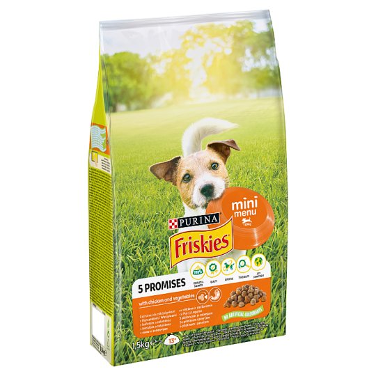 Friskies pro malé dospělé psy Mini Menu s kuřetem a zeleninou 1,5kg