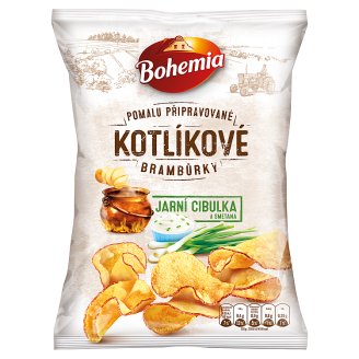 Bohemia Kotlíkové brambůrky jarní cibulka a smetana 120g