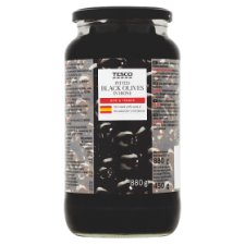 Tesco Pitted Black Olives in Brine 880g