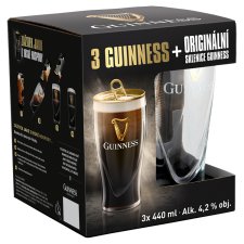 Guinness Draught Stout 3 x 440ml + sklenice