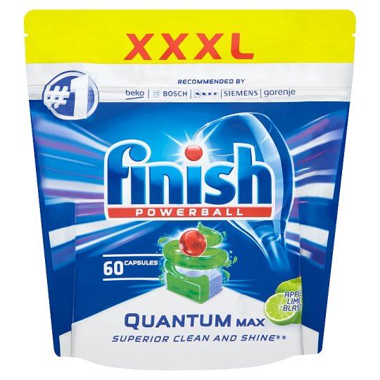Finish Powerball Quantum Max Apple Lime Blast tablety do myčky nádobí 60 ks 930g