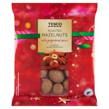 Tesco Roasted Hazelnuts with Gingerbread Spices Covered in Milk Chocolate 110g