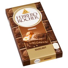 Ferrero Rocher Original Milk Chocolate Filled with Hazelnut Filling and Hazelnut Pieces 90g