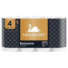 Harmony Exclusive Pure White Toilet Paper 4 Plies 8 pcs