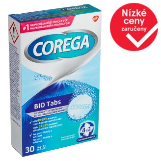 Corega Bio Tabs čistící tablety na zubní náhrady 30 ks