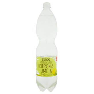 Tesco Minerální voda jemně perlivá s příchutí citron a limeta 1,5l