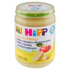 Hipp Bio jablka a banány s dětskými keksy 190g