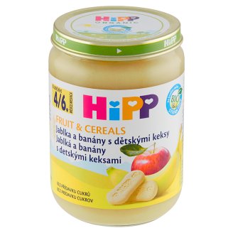 HiPP Bio jablka a banány s dětskými keksy 190g