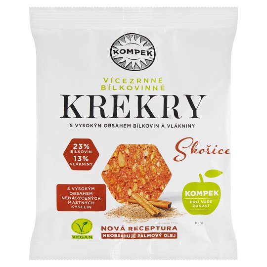 Kompek Vícezrnné bílkovinné krekry skořice 160g