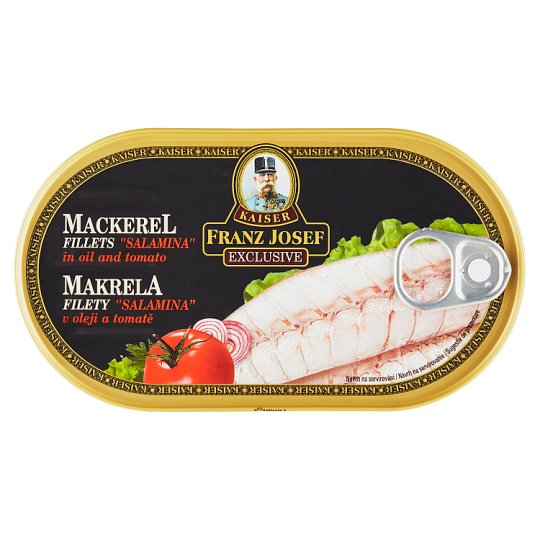Kaiser Franz Josef Exclusive Makrela filety "Salamina" v oleji a tomatě 170g