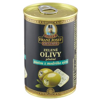 Kaiser Franz Josef Exclusive Zelené olivy plněné pastou z modrého sýra 300g