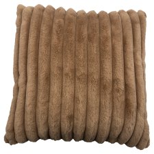 F&F Home Ribbed Faux Fur Toffee polštář 50 x 50 cm