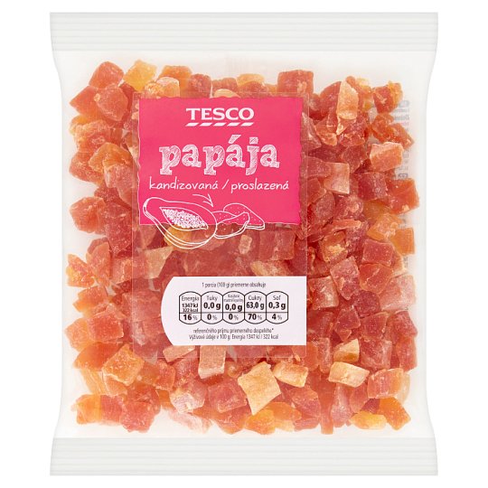 Tesco Papája proslazená, kostky 250g Tesco Potraviny