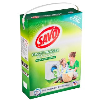 Savo Bez chlóru Universal prací prášek na barevné a bílé prádlo 70 praní