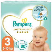 Pampers Premium Care Size 3, Nappy x80, 6kg-10kg