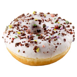 Bílý donut s drcenými bonbonky 58g