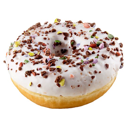 Bílý donut s drcenými bonbonky 58g