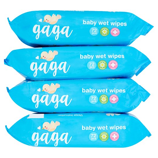 Tesco Gaga Baby Wet Wipes 4 x 72 pcs