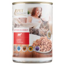 Pet Specialist Kousky s hovězím v omáčce 415g