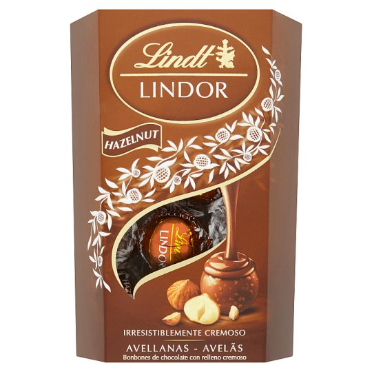 Lindt Lindor Čokoládové bonbóny s kousky jader lískových ořechů 200g