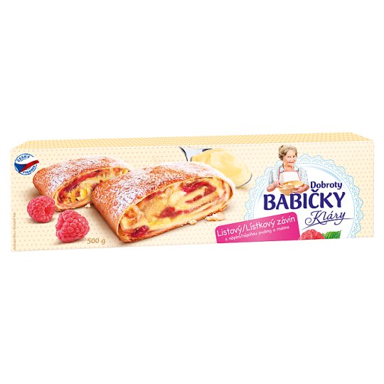 Dobroty Babičky Kláry Listový závin s náplní puding a malina 500g