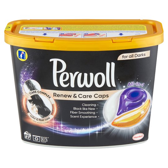 Perwoll Renew & Care Caps Black, 27 Washes Tesco Groceries