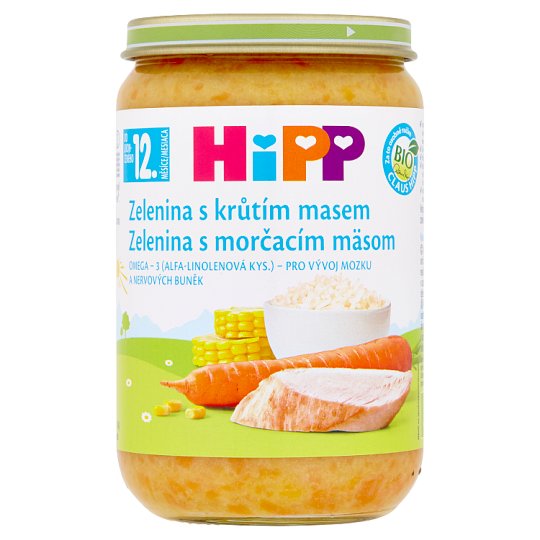 HiPP Bio zelenina s krůtím masem 220g