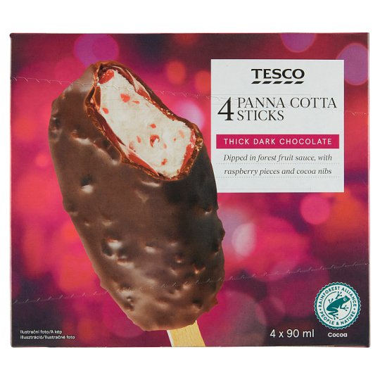Tesco Panna Cotta Sticks 4 x 90ml (360ml) Tesco Groceries