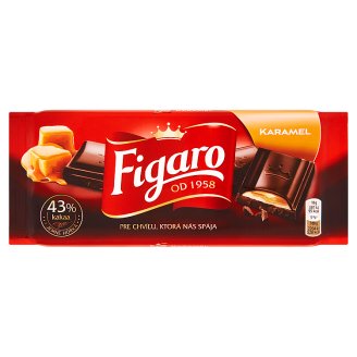 Figaro Hořká čokoláda s mléčnou náplní s karamelovou příchutí 90g