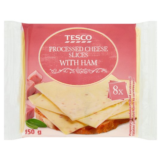 Tesco Sýr tavený plátkový se šunkou 8 x 18,75g