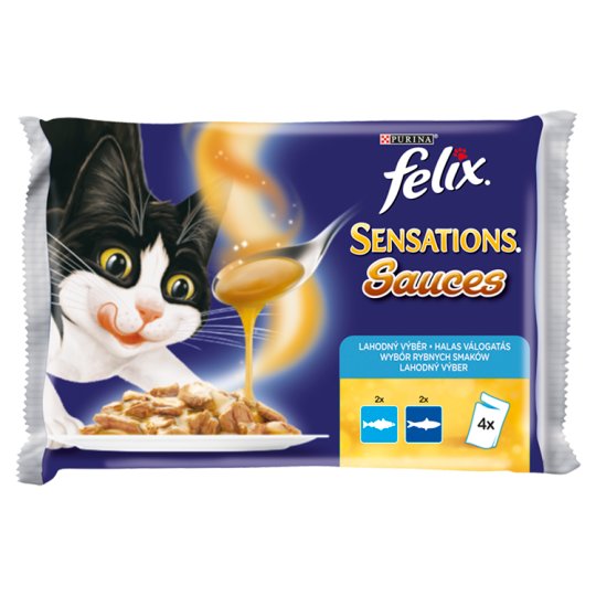 FELIX Sensations Sauces s treskou v omáčce s rajčaty a sardinky v omáčce s mrkví 4 x 100g