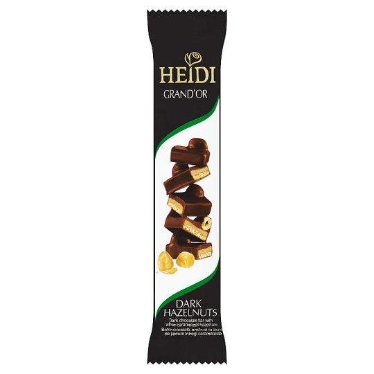 Heidi Grand'or Tmavá čokoládová tyčinka s karamelizovanými lískovými oříšky 42g