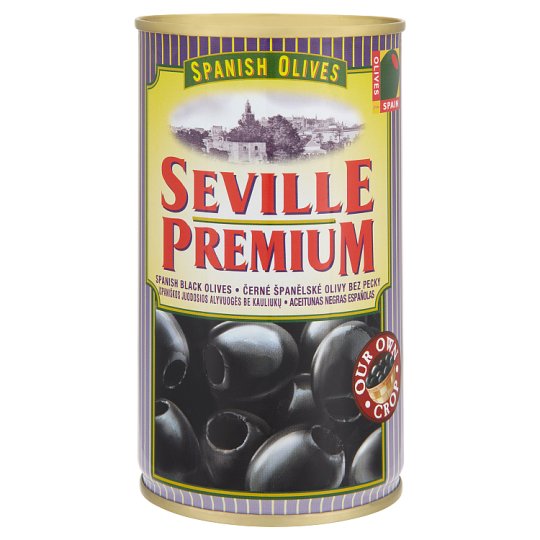 Seville Premium Spanish Black Olives Pitted 350g