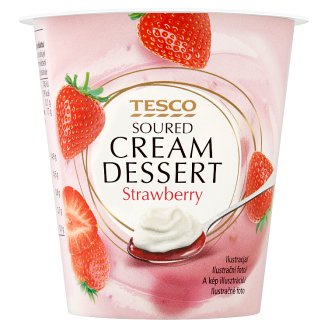 Tesco Zakysaná smetana jahodová 130g
