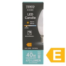 Tesco Home LED žárovka 4,2W E14 teplé bílé světlo 1 ks