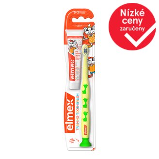 elmex Měkký zubní kartáček + dětská zubní pasta 12ml