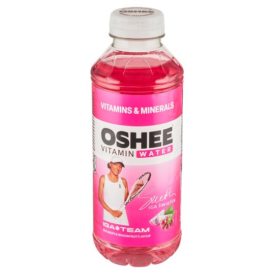 Oshee Vitamin Water nesycený nápoj s příchutí červeného hroznového vína a dragon fruit 555ml