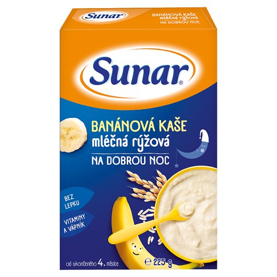 Sunárek Banánová kašička mléčná rýžová na dobrou noc 225g