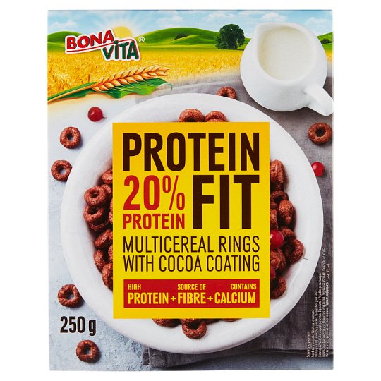 Bona Vita Protein Fit proteinové obilné kroužky s kakaem 250g