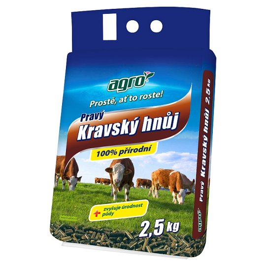 AGRO Pravý kravský hnůj 100% přírodní 2,5kg
