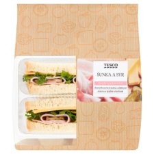 Tesco Sandwich Ham and Cheese 165g