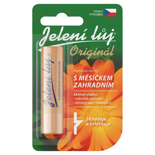 Jelení lůj Originál pomáda na rty s měsíčkem zahradním