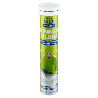 MaxiVita Exclusive Ginkgo biloba s příchutí zeleného čaje a citronu 20 šumivých tablet 80g