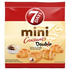 7 Days Double Mini Croissants Cocoa & Vanilla Flavour Fillings 185g