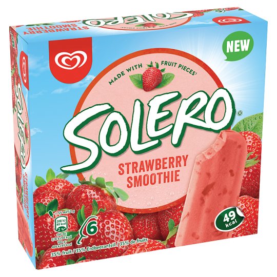 Solero Smoothie Strawberry Fruit Ice Cream 6 x 55ml Tesco Groceries