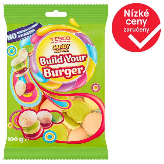 Tesco Candy Carnival Build Your Burger želé s ovocnými příchutěmi 100g
