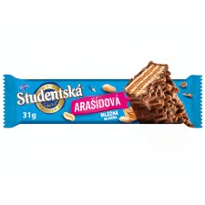 ORION STUDENTSKÁ PEČEŤ Peanut, Wafer in Milk Chocolate with Peanut Filling and Pieces of Peanuts 31g